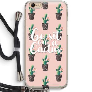 Cactus quote: iPhone 6 / 6S Transparant Hoesje met koord