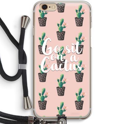 Cactus quote: iPhone 6 / 6S Transparant Hoesje met koord