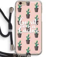 Cactus quote: iPhone 6 / 6S Transparant Hoesje met koord