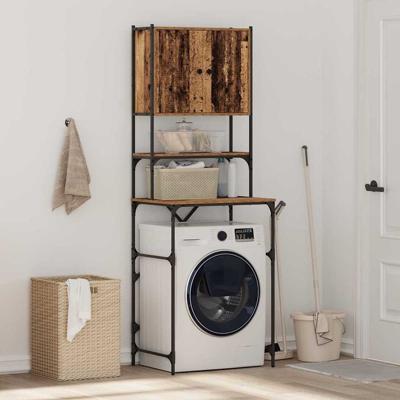 Wasmachinekast Oud hout 68 x 48,5 x 194 cm 1 x Wasmachinekast