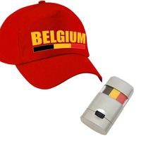 Supporters verkleed set Belgie pet rood met schminkstift