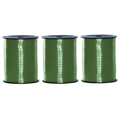 Sierlint of cadeaulint - 3x - groen - dun - 500 meter x 0.5 cm - Feestartikelen en versiering