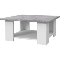 PILVI Salontafel - Wit en lichtgrijs beton - L 67 x D 67 x H 31 cm - thumbnail