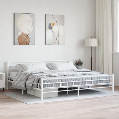 Bedframe metaal wit 200x200 cm