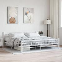 Bedframe metaal wit 200x200 cm