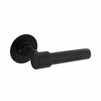 Intersteel Gatdeel deurkruk  L-model recht op plat rozet - RVS/mat zwart