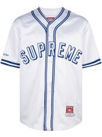 Supreme Mitchell & Ness satin baseball jersey T-shirt - Blanc