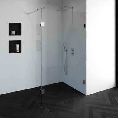 BRAUER Void inloopdouche helder glas 120x200 met 30 zijwand incl. glascoating chroom GS-VOI2H12030200CE