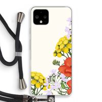 Wilde bloemen: Pixel 4 Transparant Hoesje met koord