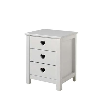 2e Halve Prijs Leen Bakker - Vipack Nachtkastje Amori - 3 Lades - MDF - Wit - 45x55x40 Cm