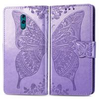 Butterfly Love bloemen reliëf horizontale Flip lederen case voor OPPO Reno met houder & kaartsleuven & portemonnee & Lanyard (licht paars)