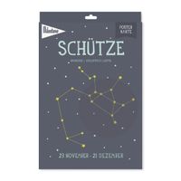 Milestone poster sterrenbeeld Boogschutter blauw/beige A 4 (de) - thumbnail