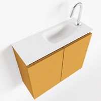 Toiletmeubel Mondiaz Ture | 60 cm | Meubelkleur Ocher | Eden wastafel Talc Rechts | 1 kraangat