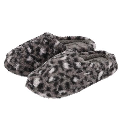 Apollo Instap sloffen - donkergrijs - luipaard print - pantoffels - antislip zool