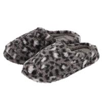 Apollo Instap sloffen - donkergrijs - luipaard print - pantoffels - antislip zool