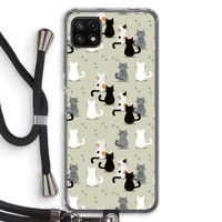 Katten: Samsung Galaxy A22 5G Transparant Hoesje met koord