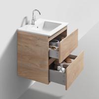 Badmeubelset Met Spiegel Clou InBe 60 CM Grieks Eiken Badmeubelset Met Spiegel Clou InBe 60 CM Grieks Eiken