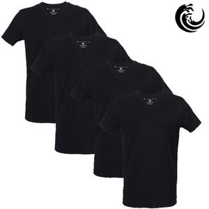 Vinnie-G Heren T-shirt V-hals Zwart 4-pack-XXL