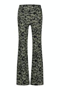 Studio Anneloes Marilon Flower Trousers 09443 Flared 6913 Darkblue/cappu