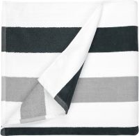 The One Towelling Strandhanddoek 90 x 190 cm Stripe Anthracite/light grey - thumbnail