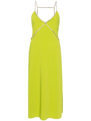 LIU JO robe à bretelles strassées - Vert