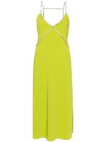 LIU JO rhinestone-straps midi dress - Vert - thumbnail