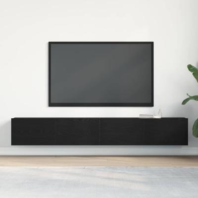 TV-kast 2 pcs Zwart 100 x 30 x 30 cm Bewerkt hout