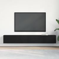 TV-kast 2 pcs Zwart 100 x 30 x 30 cm Bewerkt hout