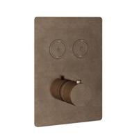 Douchethermostaat Hotbath Cobber Inbouw 2 Pushbuttons Vierkant Verouderd Messing (excl. inbouwdeel) Living Colours