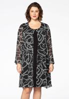 Yoek Jurk met strass TIFFANY | Zwart | Maat 46/48