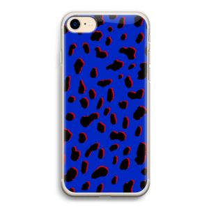 Blue Leopard: iPhone 7 Transparant Hoesje