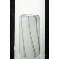 J-Line vaas Mimi - glas - wit|groen - large - 32 cm hoog