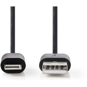 Sync and Charge-Kabel | Apple Lightning - USB-A Male | 1,0 m | Zwart