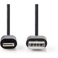 Sync and Charge-Kabel | Apple Lightning - USB-A Male | 1,0 m | Zwart