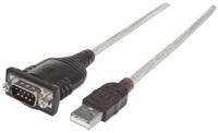 Manhattan USB 1.1 Adapter [1x USB 1.1 stekker A - 1x D-sub stekker 9-polig] 151856 Vergulde steekcontacten