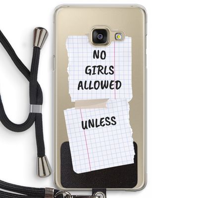 No Girls Allowed Unless: Samsung Galaxy A3 (2016) Transparant Hoesje met koord