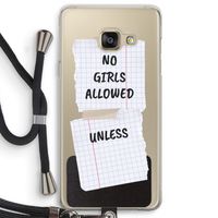 No Girls Allowed Unless: Samsung Galaxy A3 (2016) Transparant Hoesje met koord