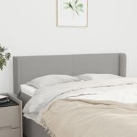 Hoofdbord met randen 147x16x78/88 cm stof lichtgrijs