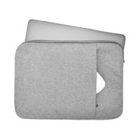 Lunso - Stijlvolle zachte neopreen sleeve hoes 13 inch - Lichtgrijs