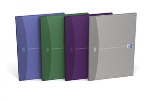 Oxford Office Essentials schrift, harde kaft, 192 bladzijden, ft A4, geruit 5 mm, geassorteerde kleuren