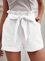 Casual Cotton And Linen Plain Regular Fit Shorts - thumbnail