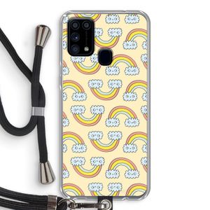 Regenboog: Samsung Galaxy M31 Transparant Hoesje met koord
