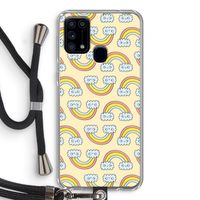 Regenboog: Samsung Galaxy M31 Transparant Hoesje met koord