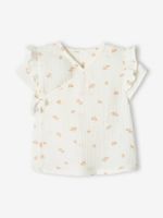 Babyhemdje voor pasgeborenen van gaaskatoen ecru - thumbnail