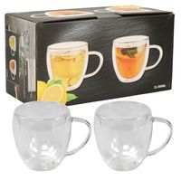 4x Dubbelwandige theeglazen/koffieglazen 240 ml