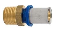 Kirchhoff Messing overgangsstuk, blank, 20 mm x 1/2"ET, persfitting voor meerlagenbuis - 988712255