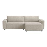 Leen Bakker - Bank Brooklyn Met Chaise Longue Rechts - Cyclamen - Stof - Beige - 158x255x76 Cm