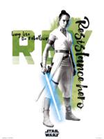 Kunstdruk Star Wars - Episode IX Rey Resistance Hero 30x40cm