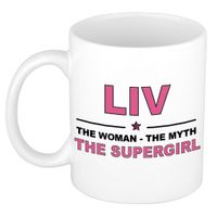 Liv The woman, The myth the supergirl cadeau koffie mok / thee beker 300 ml - thumbnail