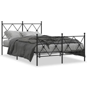 Bedframe met hoofd- en voeteneinde metaal zwart 120x190 cm